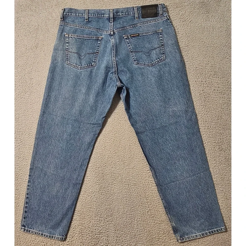Harley Davidson Jeans Mens 40 x 32 Straight Blue Denim Cotton‎ Motorcycle Biker